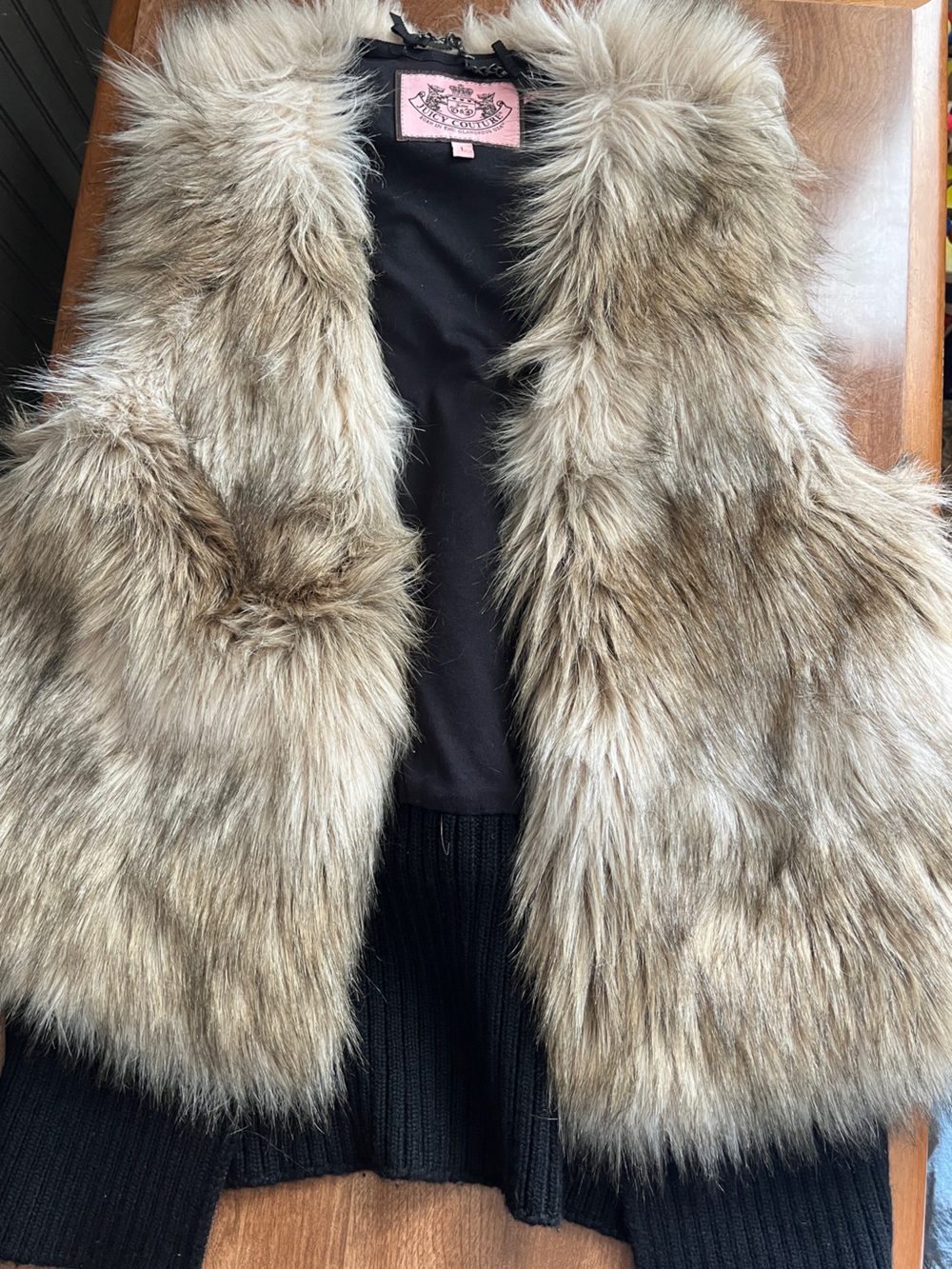 Juicy Couture Faux Fur Teddy Jacket in Natural Beige